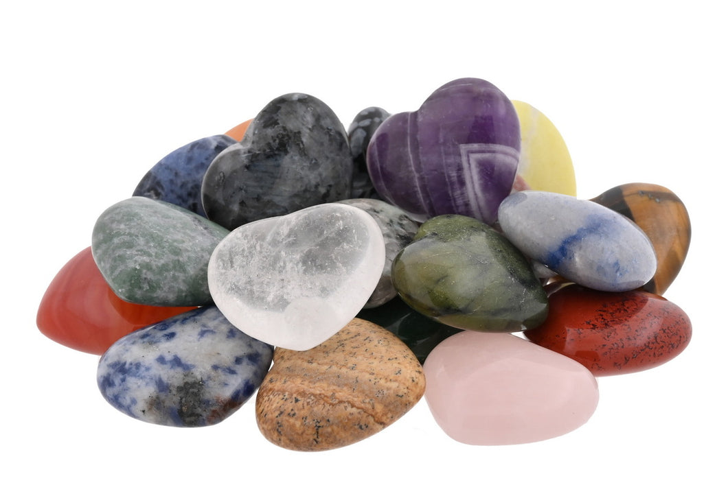 Assorted Stone Small Hearts - 20 pcs