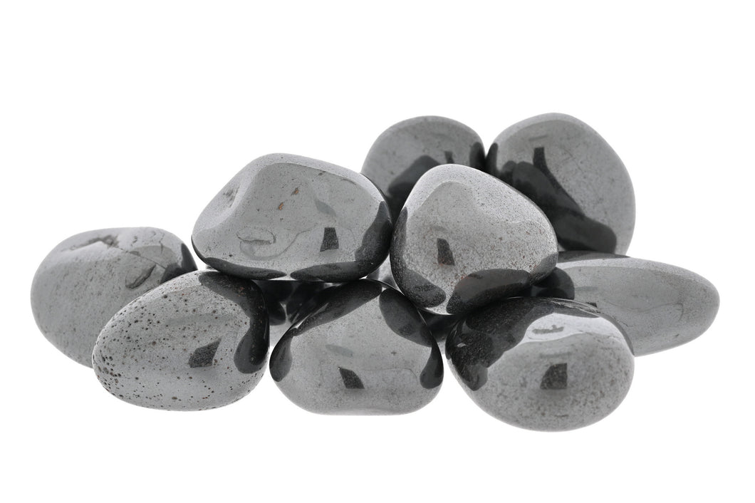 Hematite Tumbled Stones by Size - 1 lb