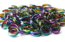 Load image into Gallery viewer, Rainbow Aura Hematite Rings - 100 pcs
