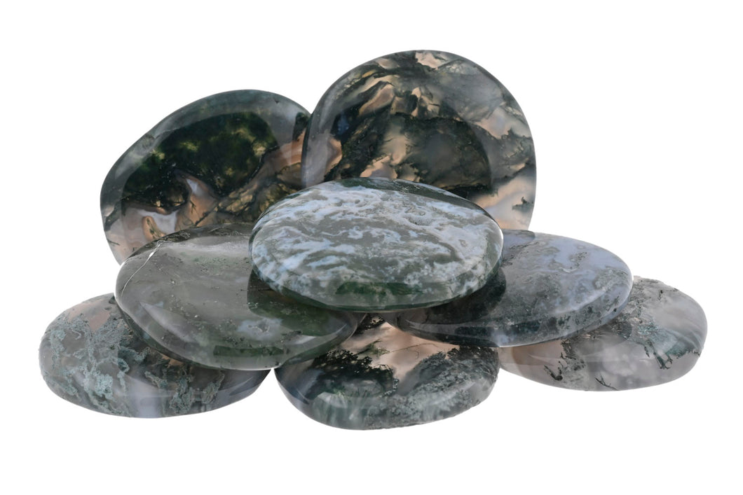 Moss Agate Pocket Stones - 1/2 lb