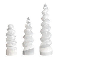 Selenite Spirals by Size