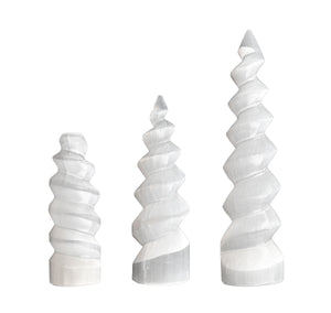 Selenite Spirals by Size